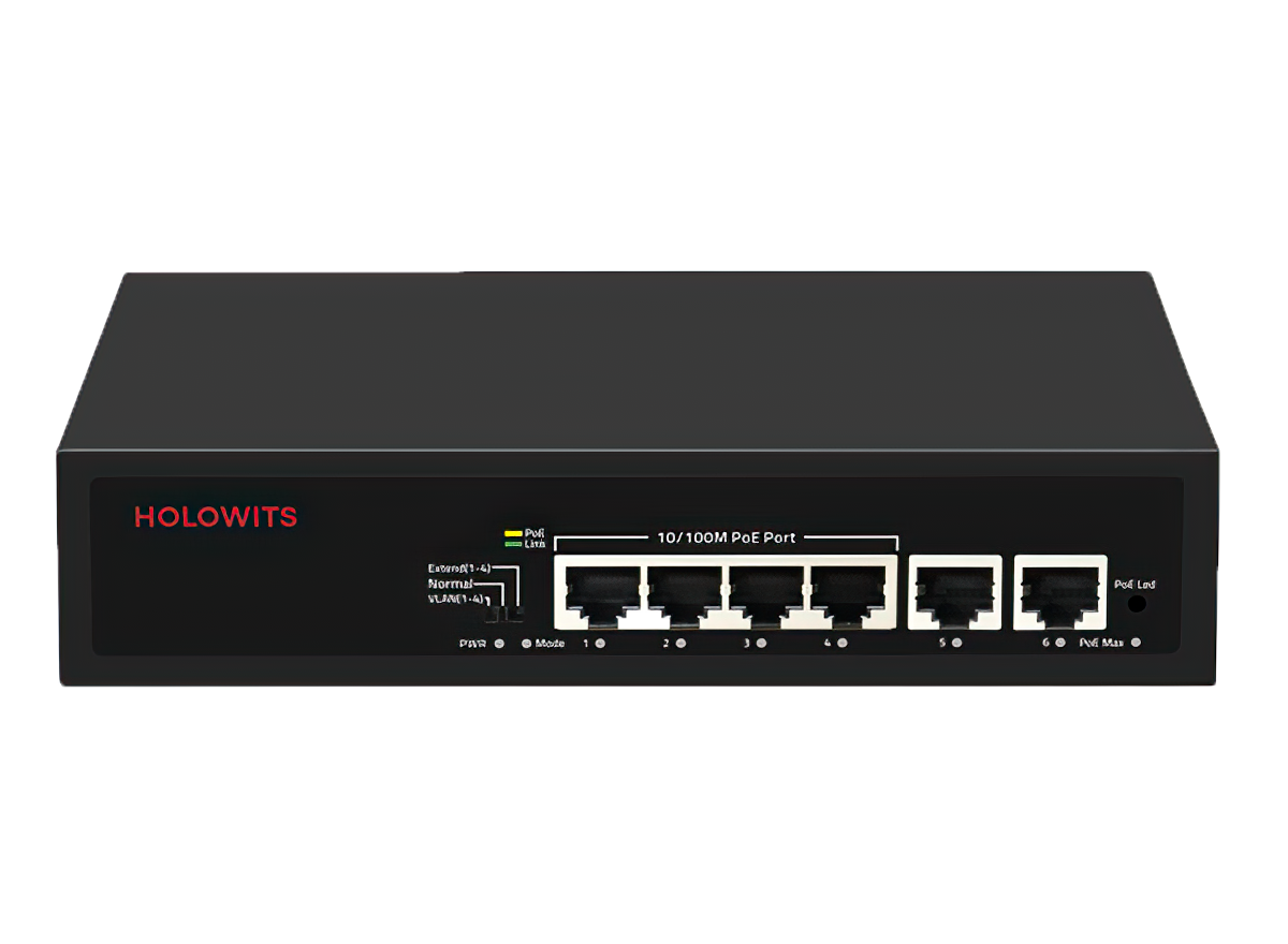 HWT-NSW604-2FE-65W-WD 4-Ports 100M PoE Switch